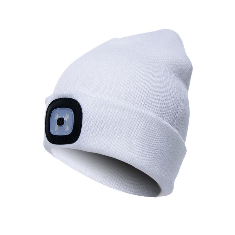 Led Light Beanie Hat Stickad Keps Jogging Nattvandring