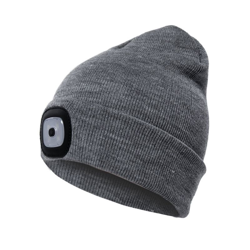 Led Light Beanie Hat Stickad Keps Jogging Nattvandring