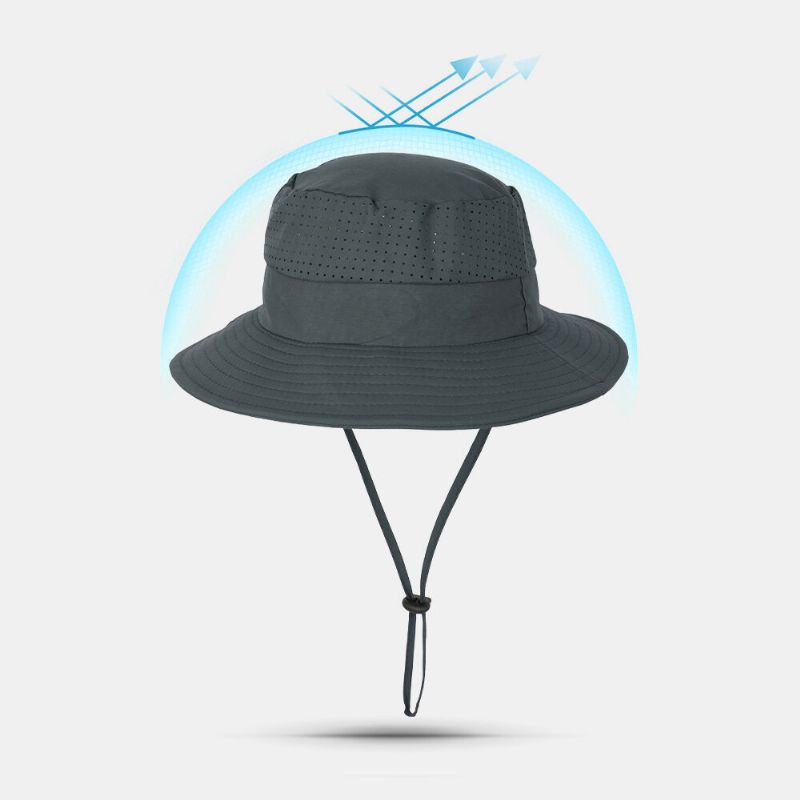 Män 360 Graders Skydd Bred Brätte Utomhusfiske Klättring Uv-skydd Solskydd Vattentätt Ventilerande Bucket Hatt