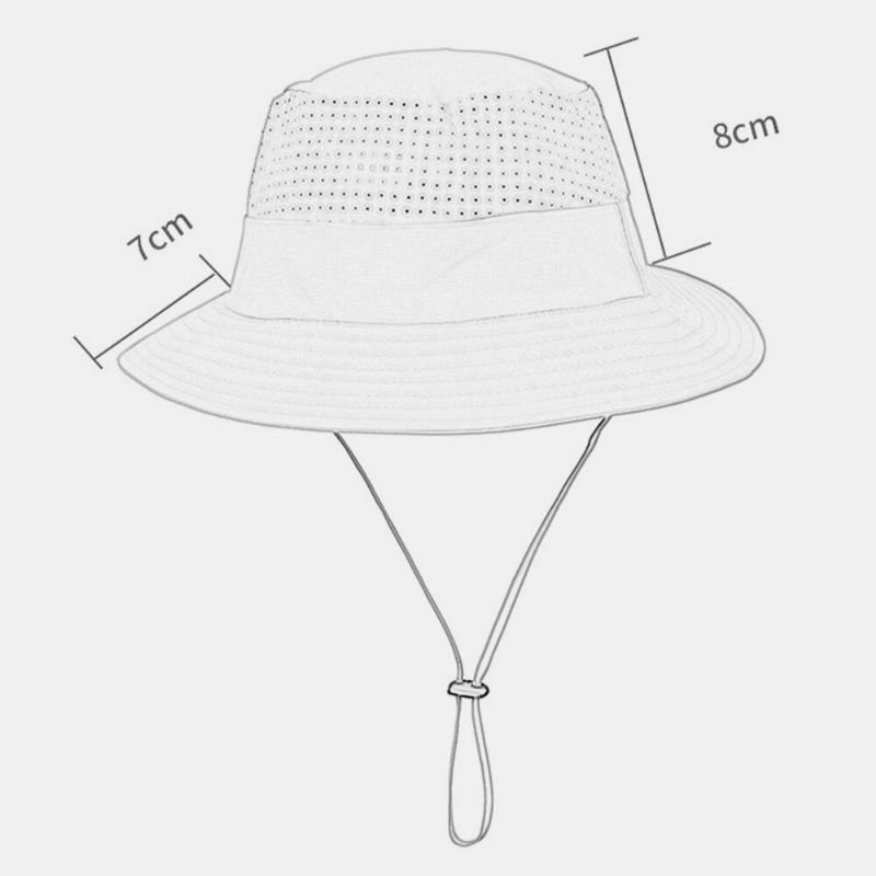 Män 360 Graders Skydd Bred Brätte Utomhusfiske Klättring Uv-skydd Solskydd Vattentätt Ventilerande Bucket Hatt