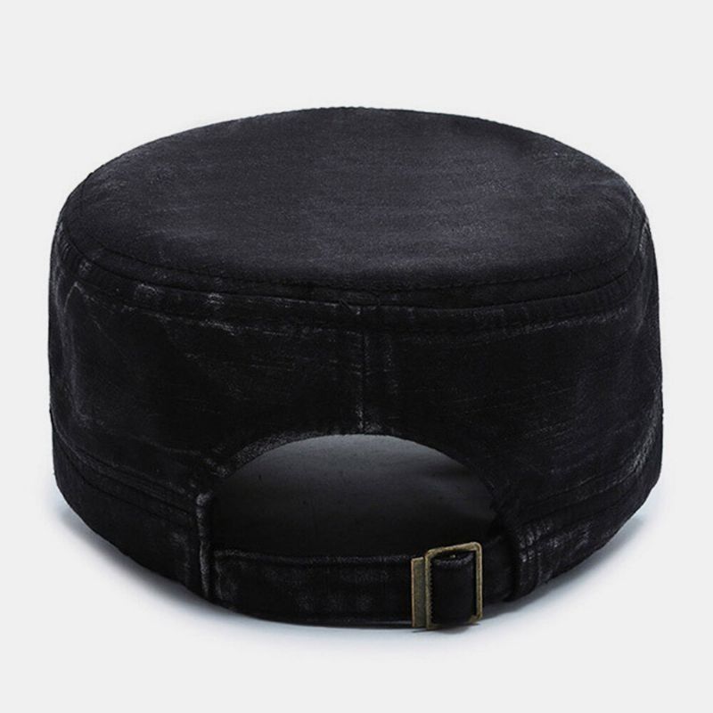 Män Böjd Brätte Brevetikett Flat Top Cap Casual All-match Outdoor Solskydd Militär Cap Cadet Hat