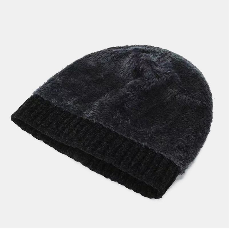 Män Bokstavsmönster Höst Vinter Öronskydd Coolt Skydd Stickad Mössa Elastic Thicken Plus Velvet Warm Hat Beanie Hat