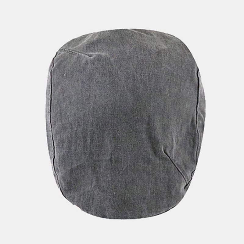 Män Bomull Enfärgad Skrynklig Basker Retro Washed Dome Forward Cap Newsboy Hatt