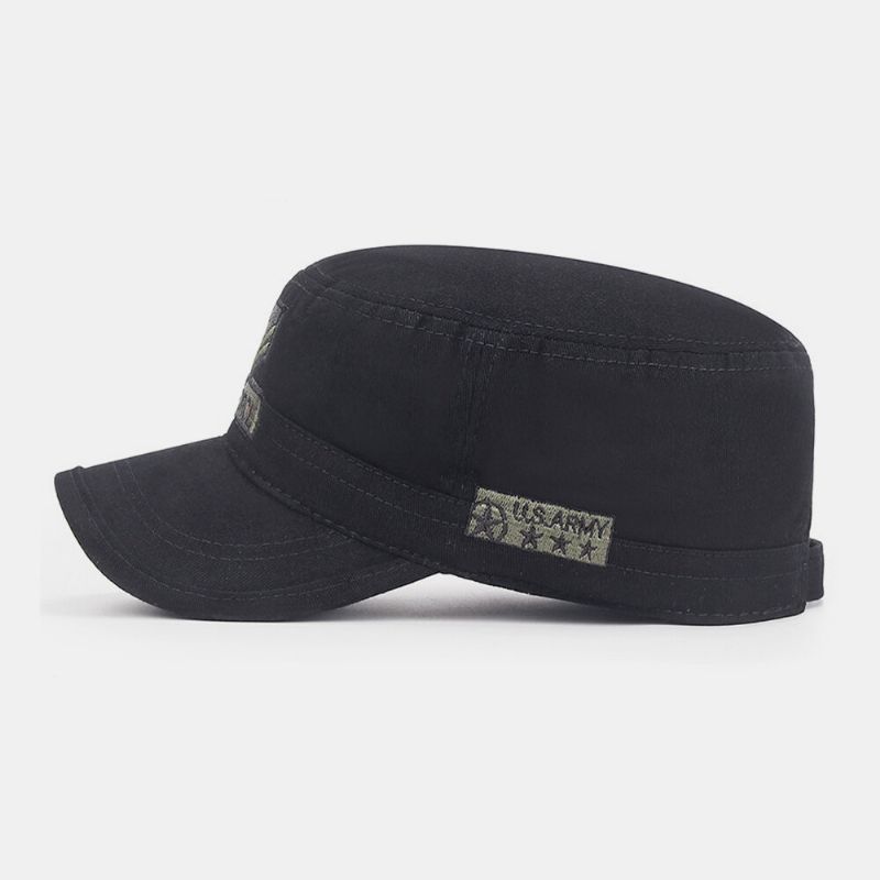 Män Bomull Kamouflage Broderimönster Justerbar Utomhussport Solskydd Flat Hat Peaked Cap Military Hat