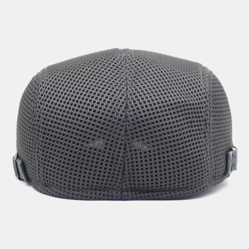 Män Bomull Mesh Pläd Andas Utomhus Solskydd Fram Hatt Flat Cap Basker Cap