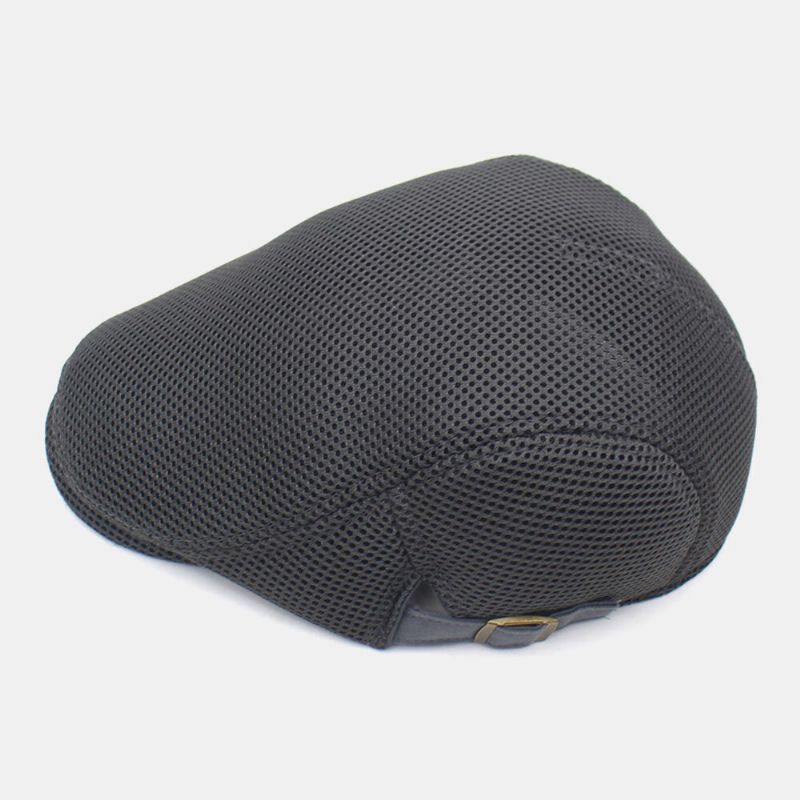 Män Bomull Mesh Pläd Andas Utomhus Solskydd Fram Hatt Flat Cap Basker Cap