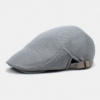 Män Bomull Mesh Pläd Andas Utomhus Solskydd Fram Hatt Flat Cap Basker Cap