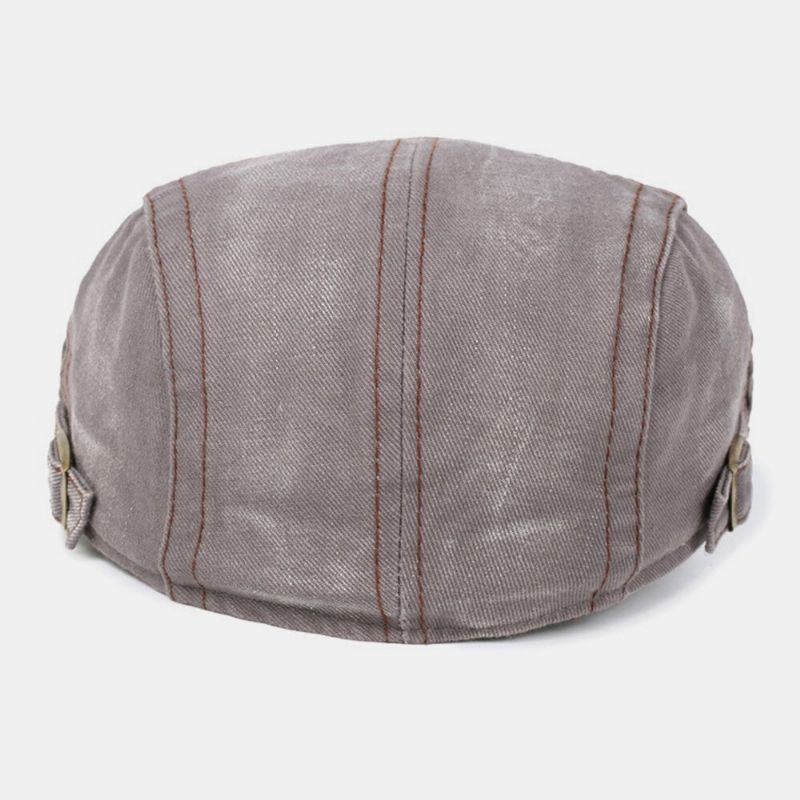 Män Bomullssutur Andas Retro Casual Baskerkeps Platt Hatt Framåt Hatt Målarhatt