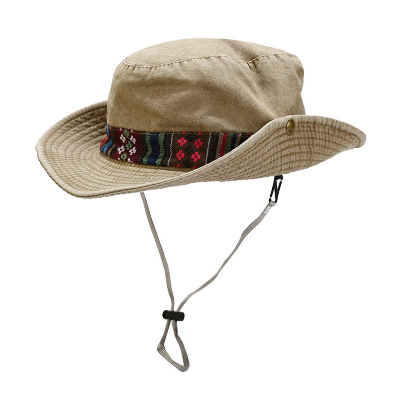 Män Bomullstvättad Utomhussport Resor Bergsbestigning Fiske Solhatt Bucket Hat