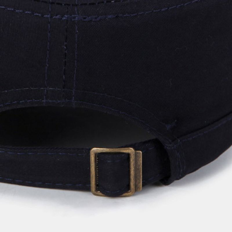 Män Brev Broderi Patch Militär Keps Kadett Hatt Andningshål Design Flat Top Cap