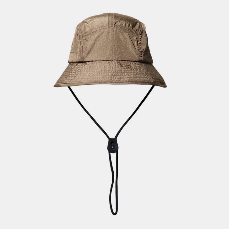 Män Canvas Enfärgad Retro Street Quick Dry Justerbar Dragsko Taktisk Cap Bucket Hat