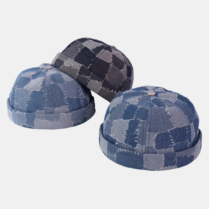 Män Casual Hyresvärd Kepsar Döskalle Kepsar Patchwork Cowboy Denim Hatt