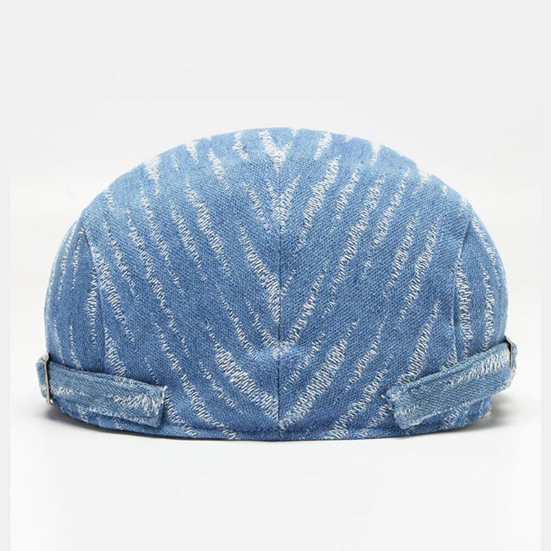 Män Denim Basker Keps Broke Hole Small Rand Kort Brätte Mode Solskyddsmedel Platt Hatt Framåt Cap