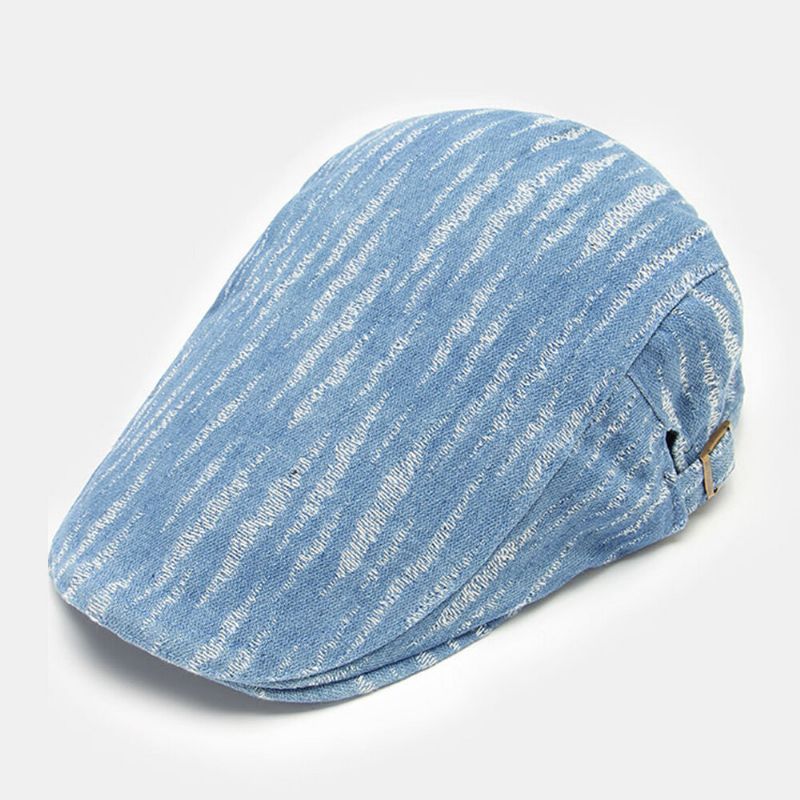 Män Denim Basker Keps Broke Hole Small Rand Kort Brätte Mode Solskyddsmedel Platt Hatt Framåt Cap