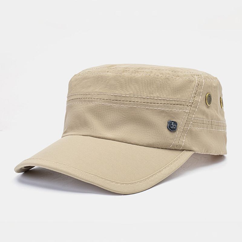 Män Enfärgad Ventilerande Utomhussolskydd Casual Military Cap Flat Cap