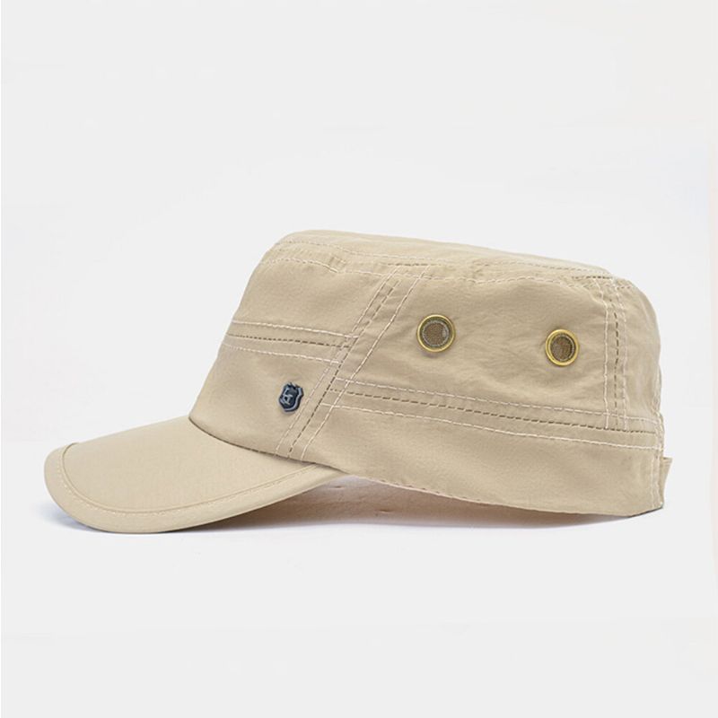 Män Enfärgad Ventilerande Utomhussolskydd Casual Military Cap Flat Cap