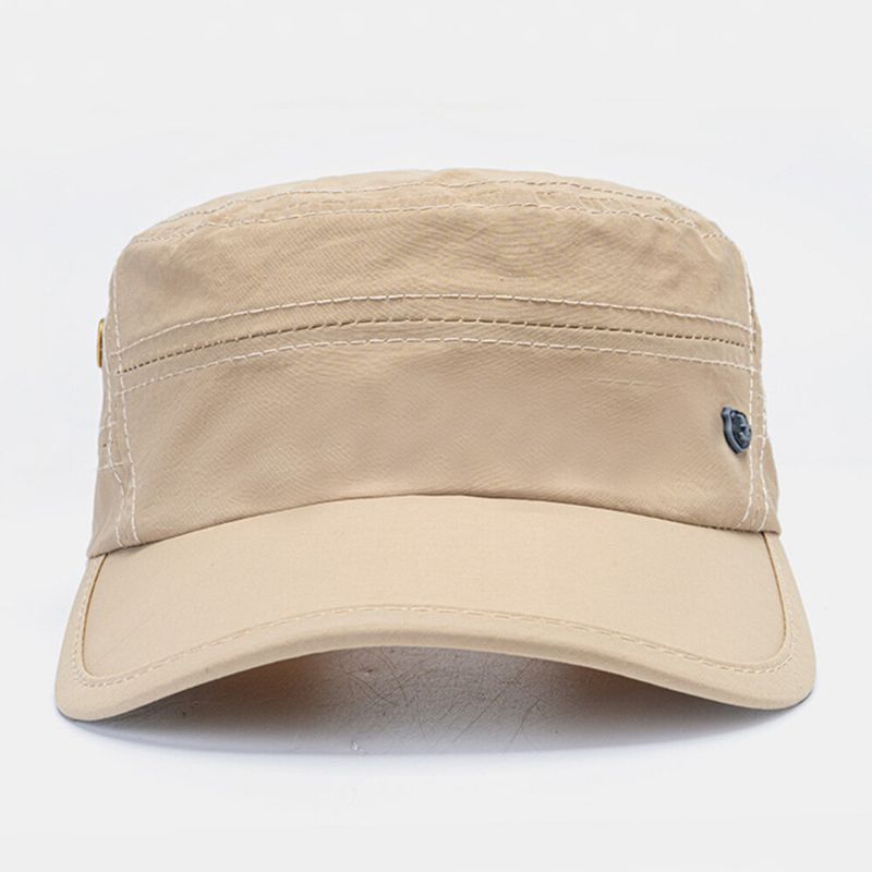 Män Enfärgad Ventilerande Utomhussolskydd Casual Military Cap Flat Cap