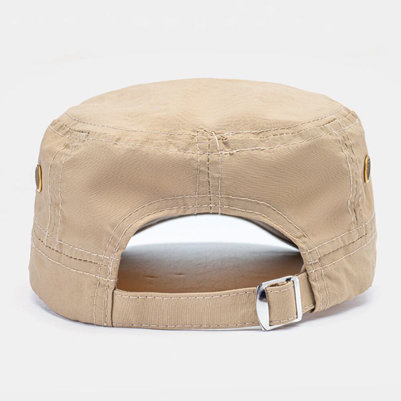 Män Enfärgad Ventilerande Utomhussolskydd Casual Military Cap Flat Cap