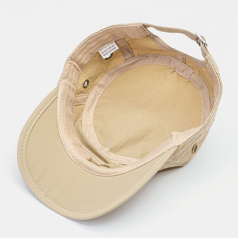 Män Enfärgad Ventilerande Utomhussolskydd Casual Military Cap Flat Cap