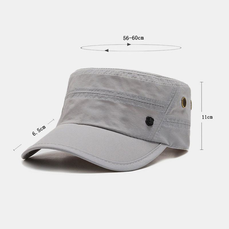 Män Enfärgad Ventilerande Utomhussolskydd Casual Military Cap Flat Cap