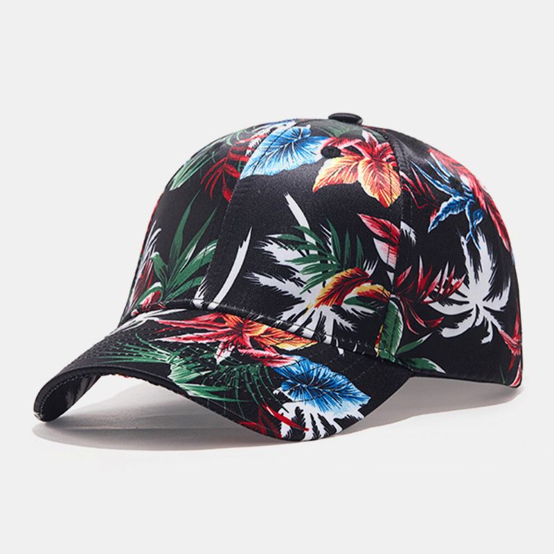 Män Färgglada Blommiga Växtmönster Casual Ung Solskyddsbaseballhatt