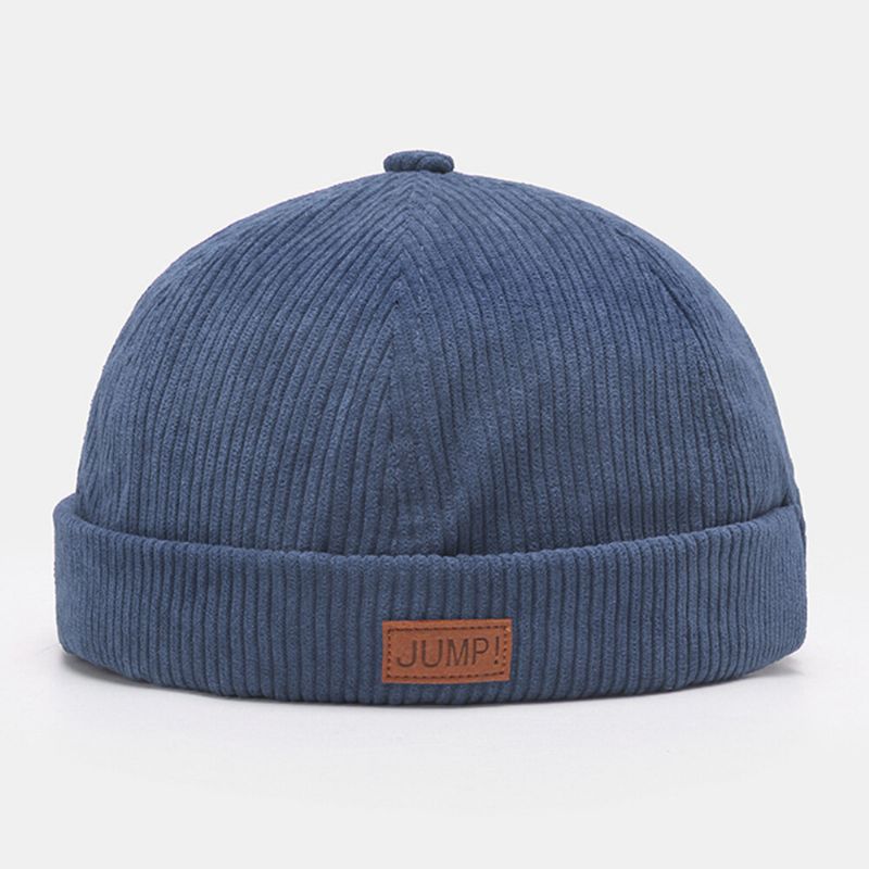 Män Hyresvärd Mössa Plain Stripe Patchwork Justerbar Skull Cap Beanie Har