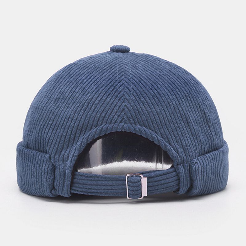 Män Hyresvärd Mössa Plain Stripe Patchwork Justerbar Skull Cap Beanie Har