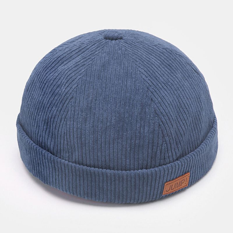 Män Hyresvärd Mössa Plain Stripe Patchwork Justerbar Skull Cap Beanie Har