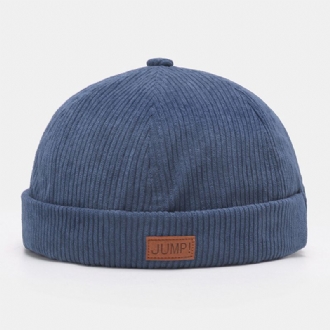 Män Hyresvärd Mössa Plain Stripe Patchwork Justerbar Skull Cap Beanie Har