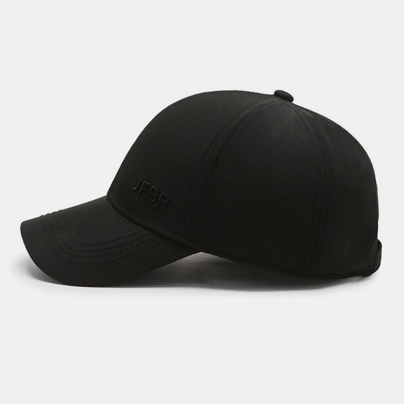 Män Kupol Bred Brätte Bokstavsmönster Baseballkeps Utomhus Resesolskydd Justerbar Hatt Peaked Cap