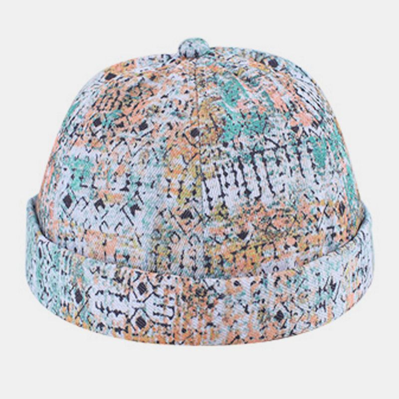 Män Kvinnor Bomull Färgglad Hip-hop Justerbar Solskydd Tunn Hyresvärdsmössa Brädelös Beanie Skull Cap