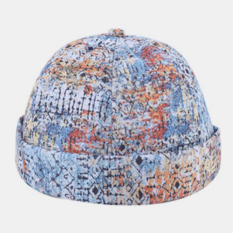 Män Kvinnor Bomull Färgglad Hip-hop Justerbar Solskydd Tunn Hyresvärdsmössa Brädelös Beanie Skull Cap