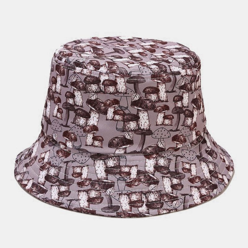 Män Kvinnor Multi Mushroom Printing Solskydd Utomhus Casual Par Bucket Hat