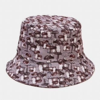 Män Kvinnor Multi Mushroom Printing Solskydd Utomhus Casual Par Bucket Hat