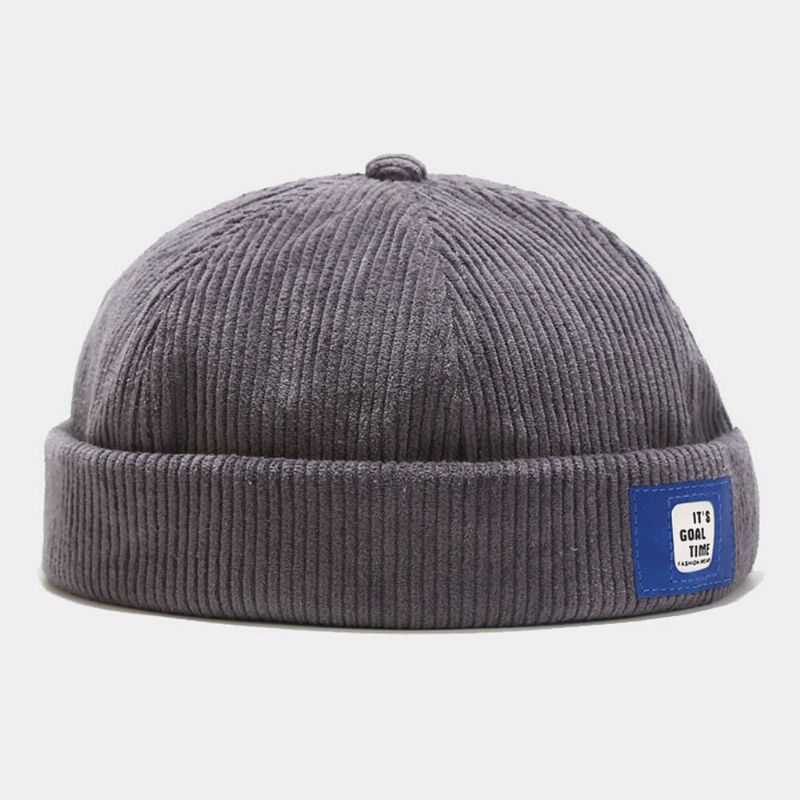 Män Manchester Bokstavsetikett Justerbar Hyresvärdsmössa Retro Stre Warm Solskydd Brädlös Beanie Skull Cap