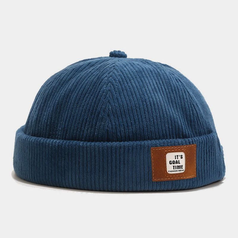 Män Manchester Bokstavsetikett Justerbar Hyresvärdsmössa Retro Stre Warm Solskydd Brädlös Beanie Skull Cap