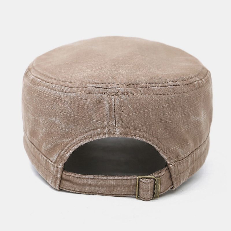 Män Metall Bokstavsetikett Platt Keps Tvättad Casual Outdoor Solskydd Militär Keps Peaked Cap