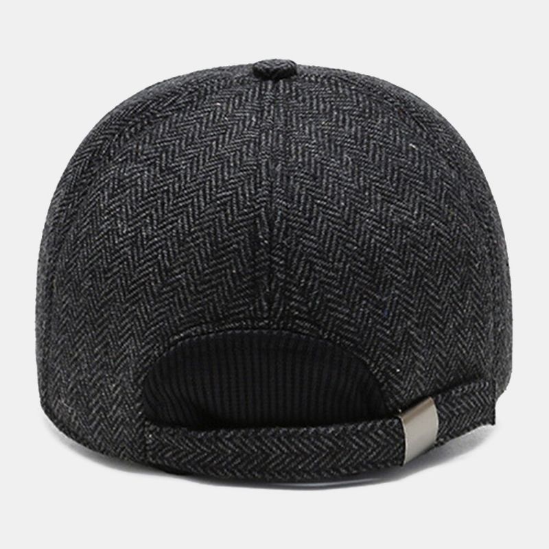 Män Metalletikett Höst Vinter Tjocka Varm Baseballkeps Utomhus Hörselskydd Vindtät Cool Skydd Peaked Cap