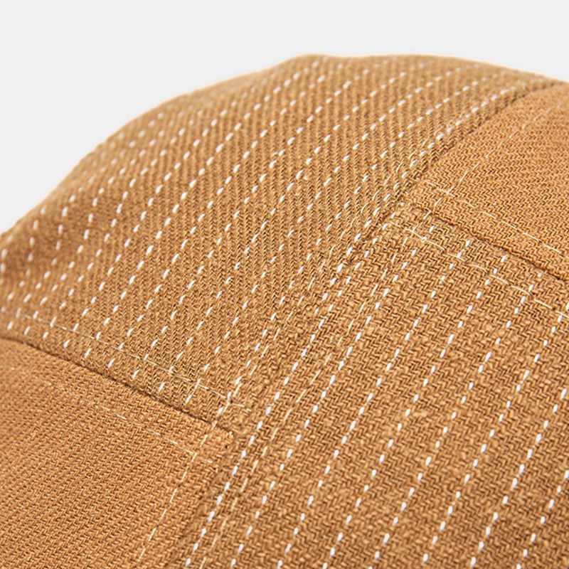 Män Newsboy Hatt Justerbar Bomull Linne Vanliga Patchwork Randiga Sömmar Solskydd Casual Framåt Hatt Basker Flat Cap