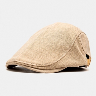 Män Newsboy Hatt Justerbar Bomull Linne Vanliga Patchwork Randiga Sömmar Solskydd Casual Framåt Hatt Basker Flat Cap