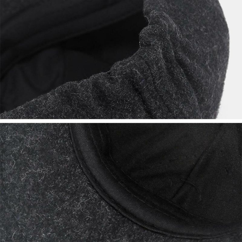 Män Newsboy Hattar Brittisk Retro Vinter Woolen Warmth 8 Panel Octagonal Hat Painter Hat