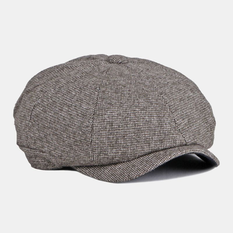 Män Newsboy Hattar Brittiska Casual Outdoor Solskydd 8 Panel Ivy Keps Åttakantig Hatt