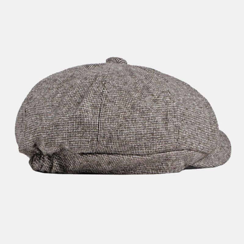 Män Newsboy Hattar Brittiska Casual Outdoor Solskydd 8 Panel Ivy Keps Åttakantig Hatt