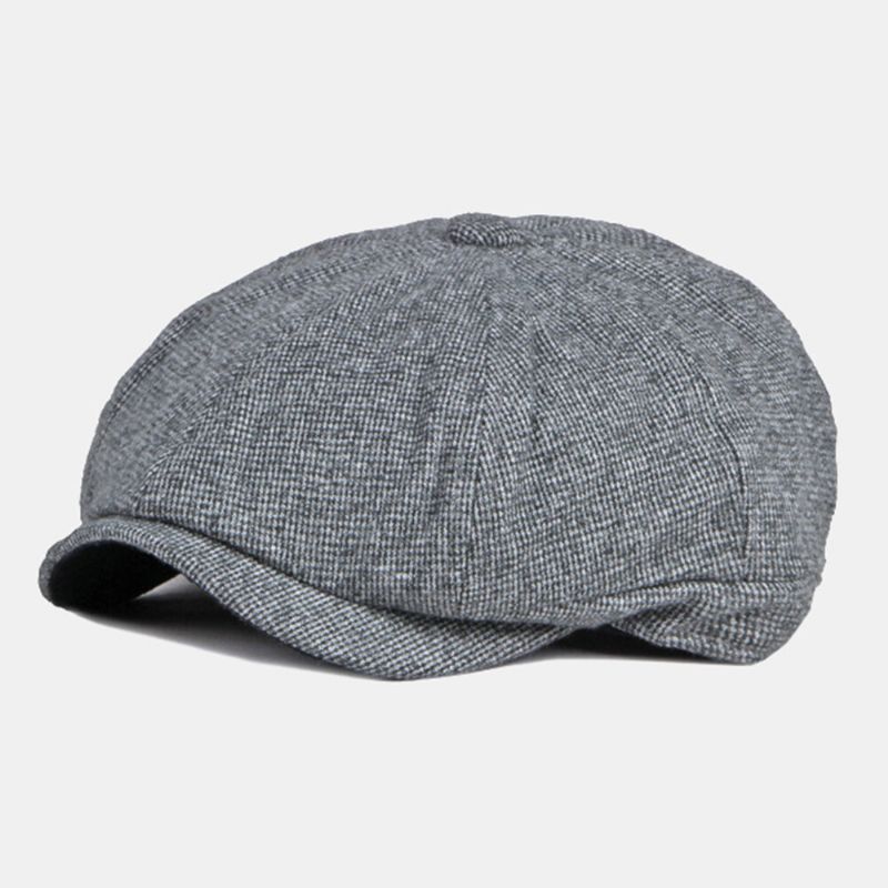 Män Newsboy Hattar Brittiska Casual Outdoor Solskydd 8 Panel Ivy Keps Åttakantig Hatt