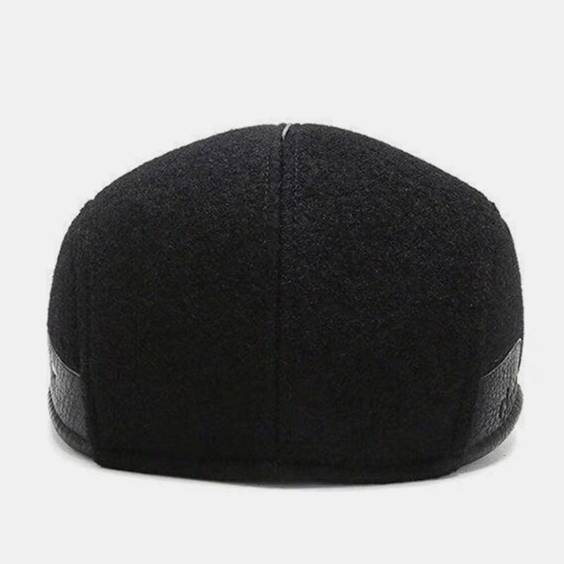 Män Newsboy Hattar Outdoor Cashmere Woolen Öronskydd Vindtät Varma Basker Cabbie Hatt