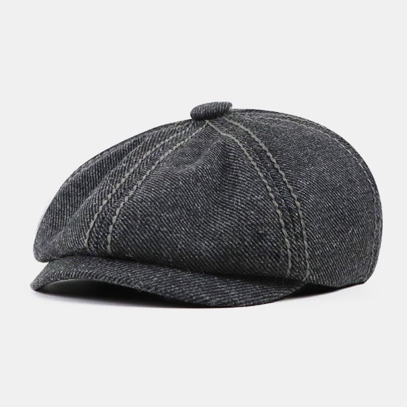 Män Retro Brittisk Justerbar Elastiskt Band Åttakantig Hatt Utomhus Casual Solskydd Basker Keps Newsboy Hatt