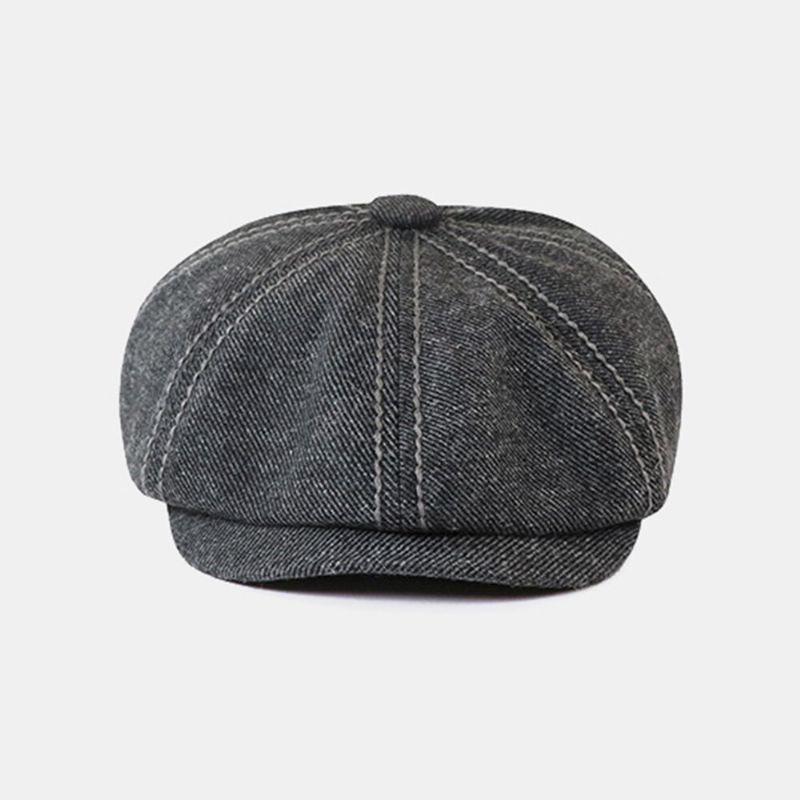 Män Retro Brittisk Justerbar Elastiskt Band Åttakantig Hatt Utomhus Casual Solskydd Basker Keps Newsboy Hatt