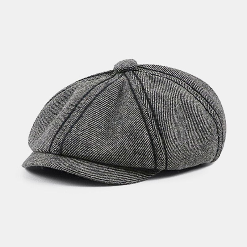 Män Retro Brittisk Justerbar Elastiskt Band Åttakantig Hatt Utomhus Casual Solskydd Basker Keps Newsboy Hatt