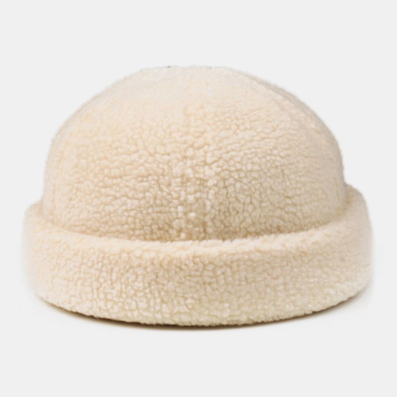 Män Shearling Enfärgad Justerbar Vild Varm Outdoor Beanie Hyresvärd Keps Döskalle