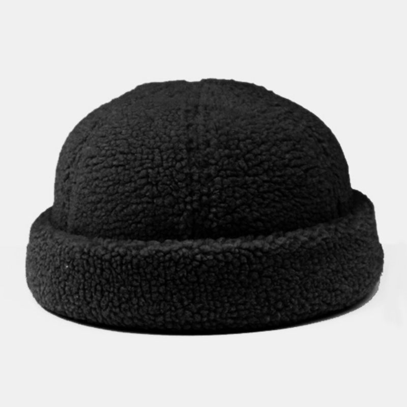 Män Shearling Enfärgad Justerbar Vild Varm Outdoor Beanie Hyresvärd Keps Döskalle